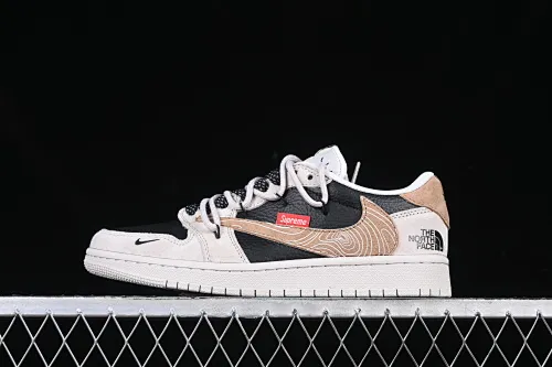 All categories Air Jordan Jordan series basketball shoes Air Jordan 1 Low High-end customized low-top sneakers Travis Scott x Fragment Design x Air Jordan 1 Low OG SP AJ1 Joe 1 North Face joint corrugated hook drawstring low-top cultural casual sneakers XS3186-200